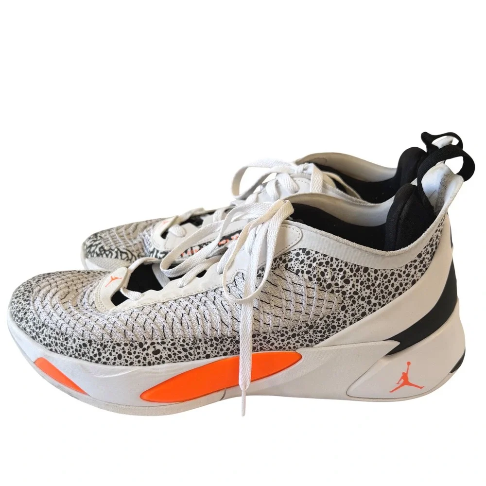 Jordan Luka 1 White Total Orange Elephant Print Mens Basketball Shoes DN1772-108